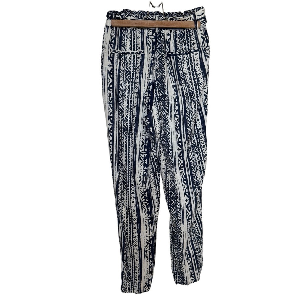 Cali 1850 Women's Linen Blend Paperbag Pants M High-Waisted Tie Belt Pockets - Picture 7 of 12